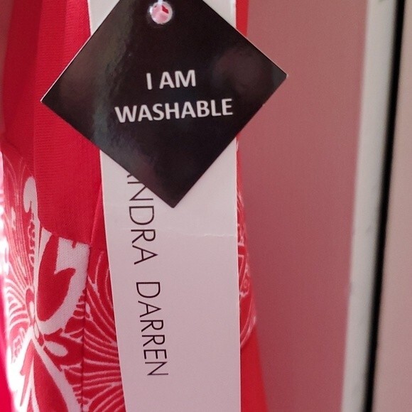 NWT SANDRA DARREN MAXIDRESS RED WHITE SIZE 8 - Picture 5 of 10